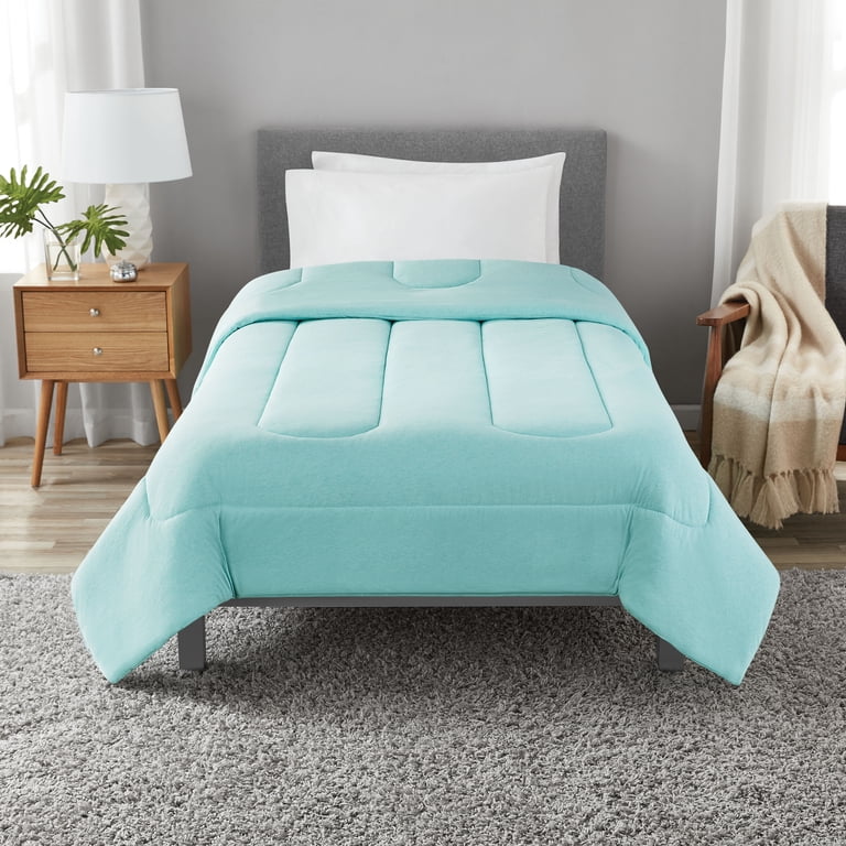 Mainstays Twin/Twin XL Jersey Knit Comforter Mint All-Season Mainstays Twin/Twin XL Jersey Knit Comforter Mint All-Season