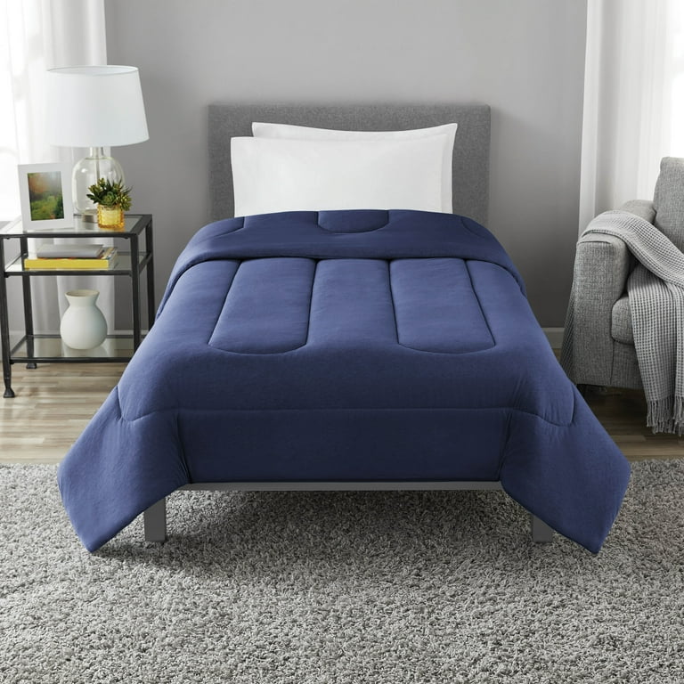 Mainstays Jersey Knit Comforter, Twin/Twin XL, Navy