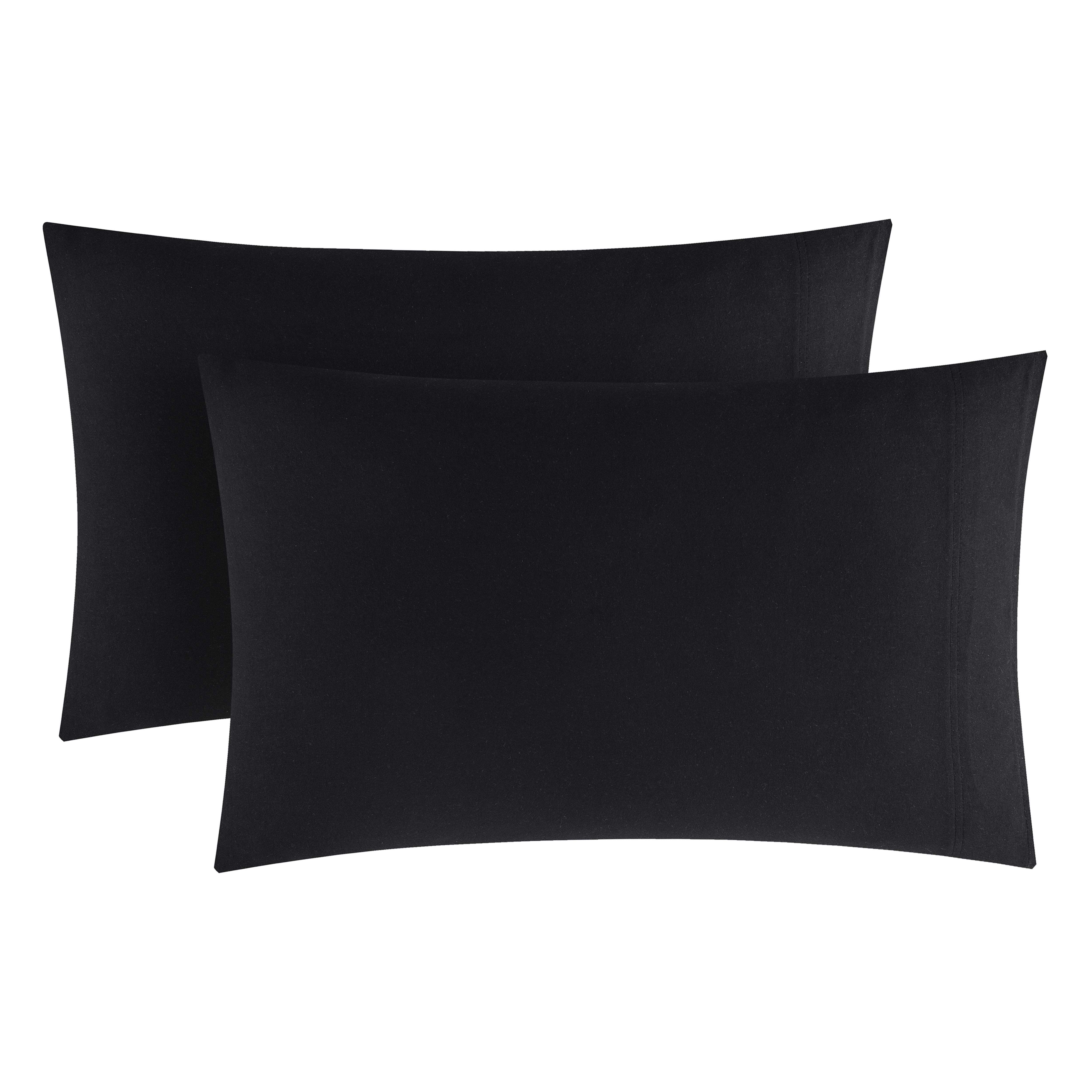 Mainstays Extra Soft Jersey Pillowcase Set, King, Rich Black, 2 Pieces
