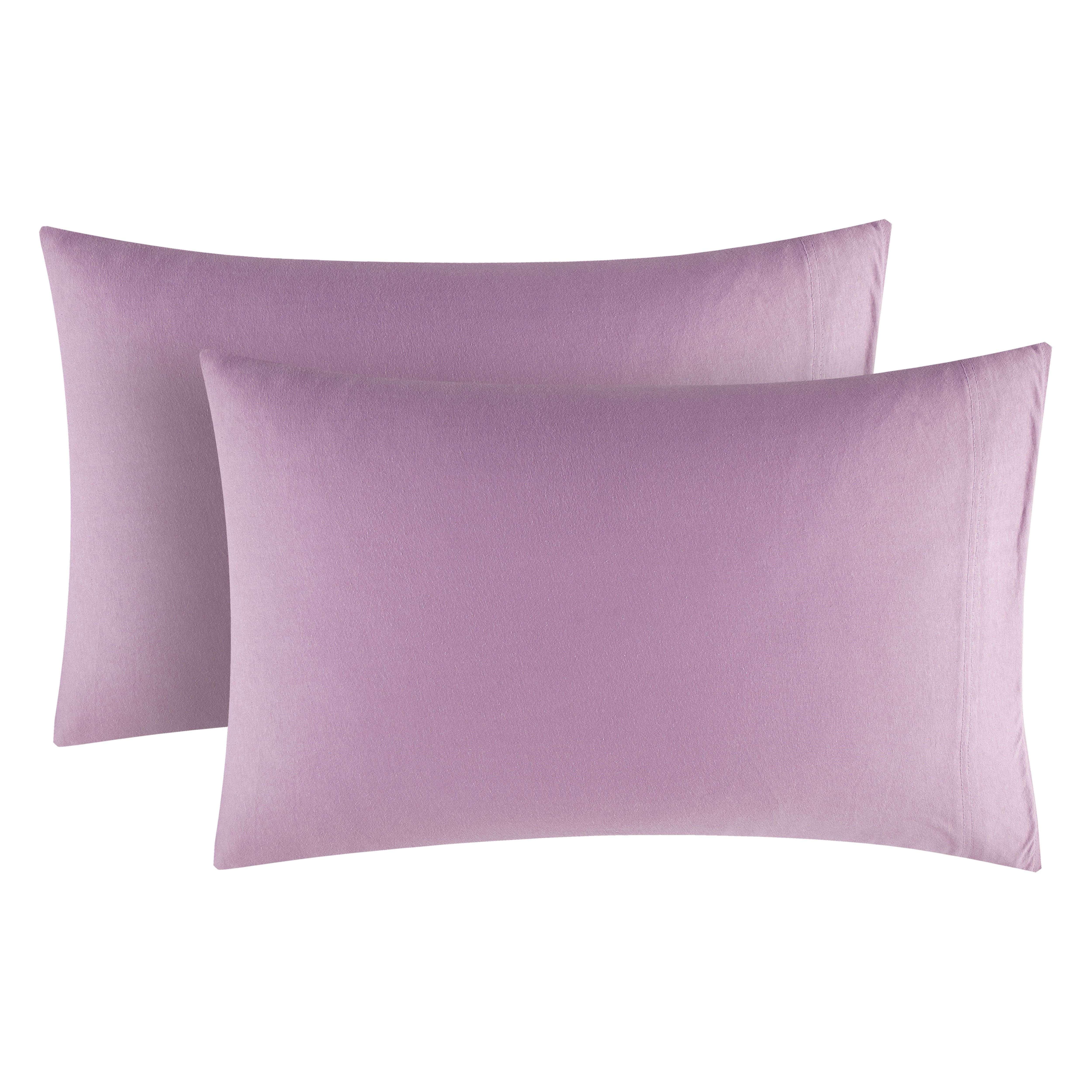 Mainstays Extra Soft Jersey Pillowcase Set, Standard/Queen, Lilac Bloom, 2 Pieces