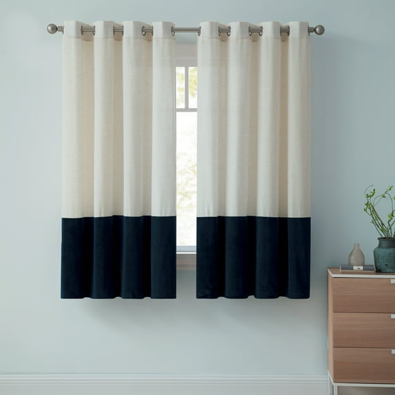 Mainstays Joselyn Linen Velvet Grommet Top Curtain Panel