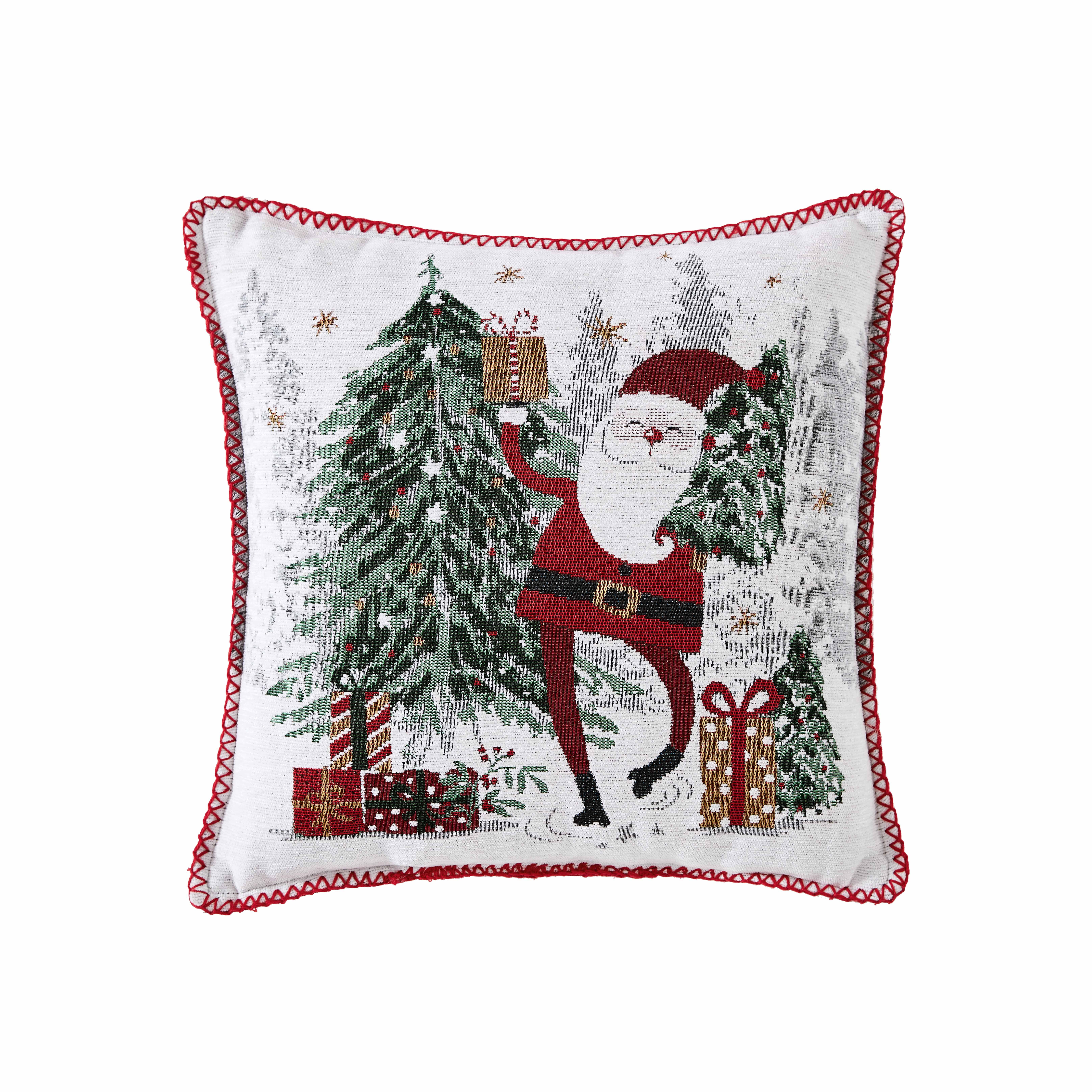 Mainstays, 2 Pack Joyful Chenille Christmas Pillows, 17 x 17 and 12 x 18