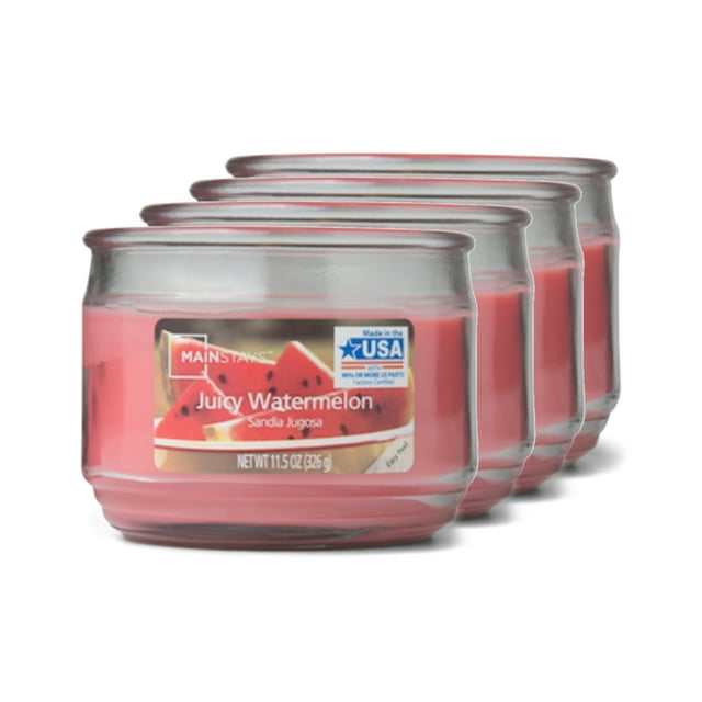 Mainstays Juicy Watermelon Scented 3Wick Glass Jar Candle, 11.5 oz., 4