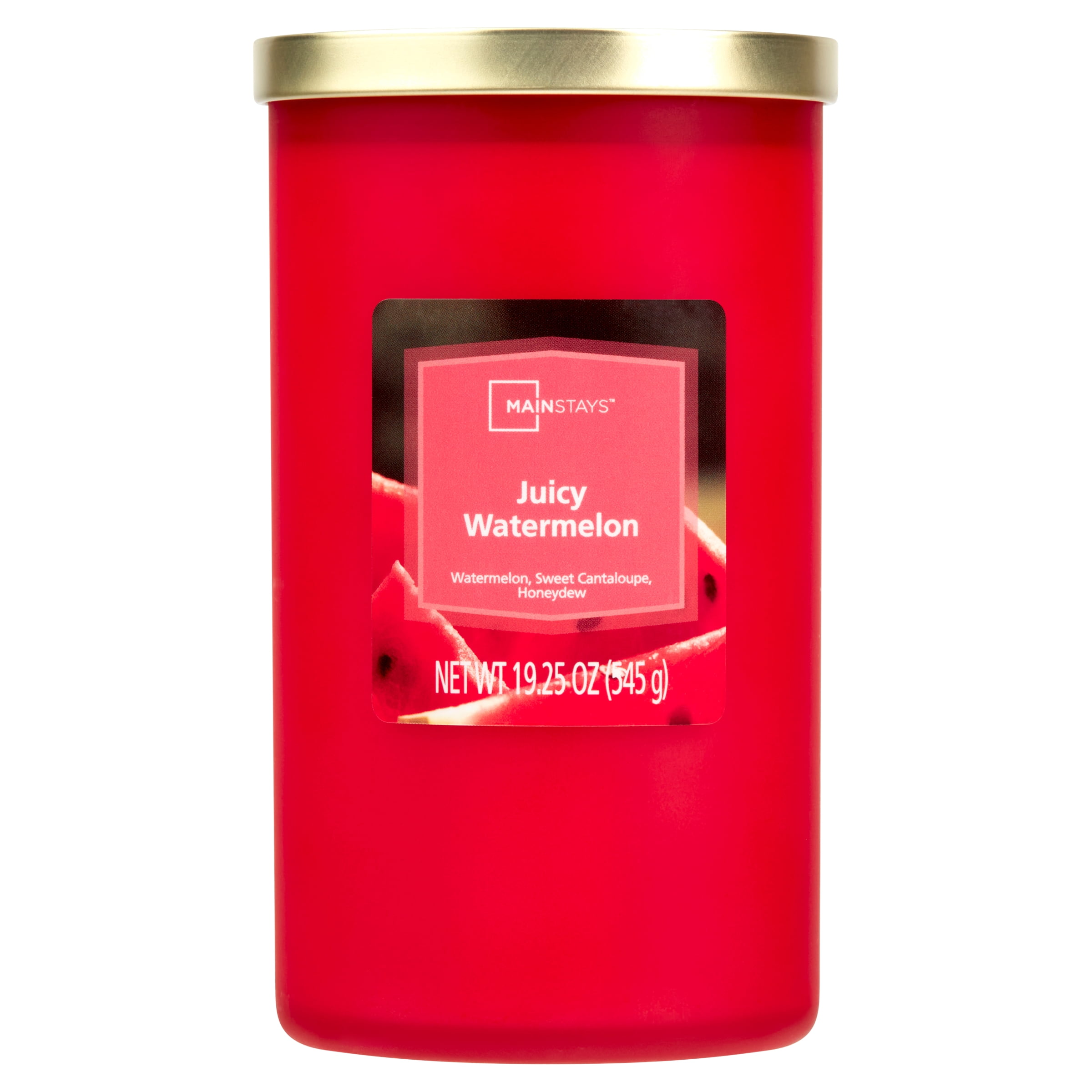 Mainstays Juicy Watermelon Scented Single-Wick Frosted Jar Candle, 19.25 oz