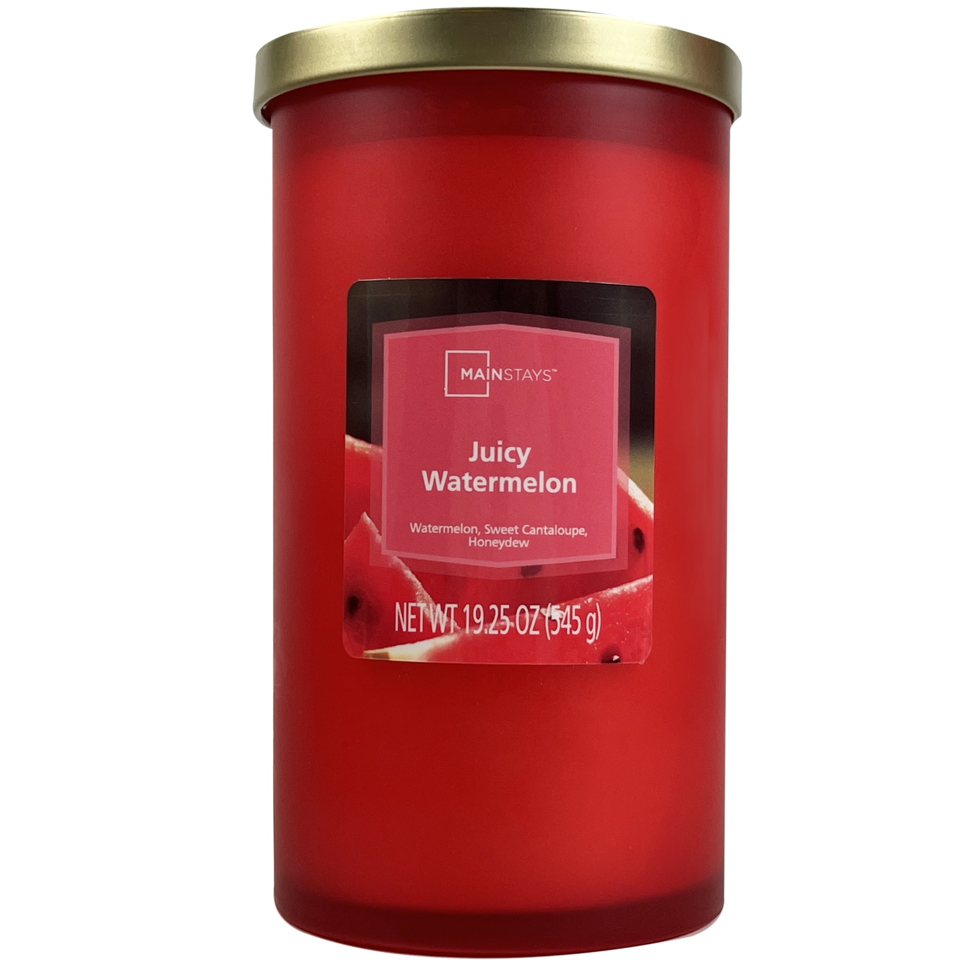 Mainstays Juicy Watermelon Scented SingleWick Frosted Jar Candle, 19