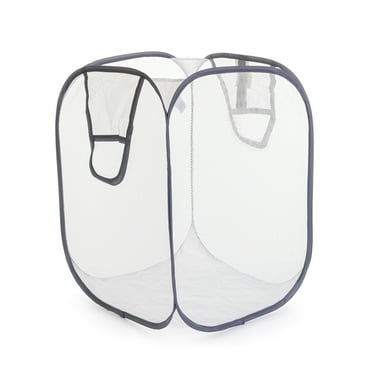 Mainstays Jumbo Mesh Pop-Up Laundry Hamper, Holds 4 Loads, White