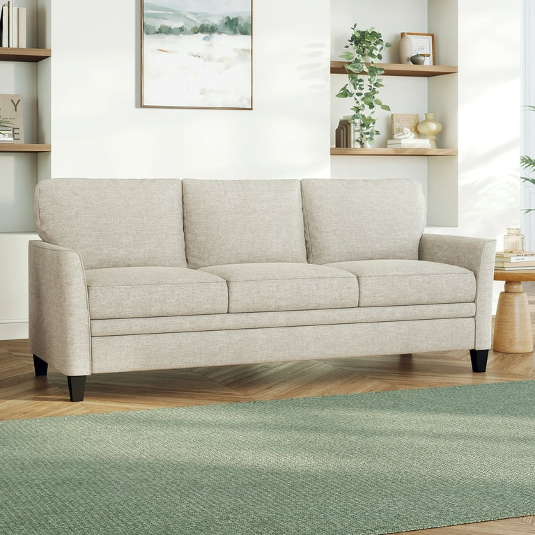 Mainstays Kensington 80 inch 3 Seat Classic Modern Couch, Beige