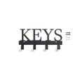 thumbnail image 1 of Mainstays 10 inch Shelf Mail and Key Wall Mount Rack Organizer with 4 Key Hooks for Leashes, Keychains, 2 lbs Capacity, Black, 1 Pack, 1 of 7