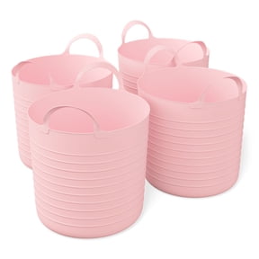 Mainstays Kids 10 gal Pink Flex Storage Baskets, 4 Pack