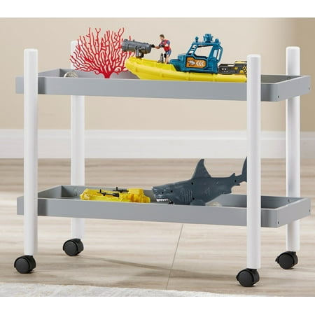 Mainstays Kids 2-Tier Storage Cart, Grey