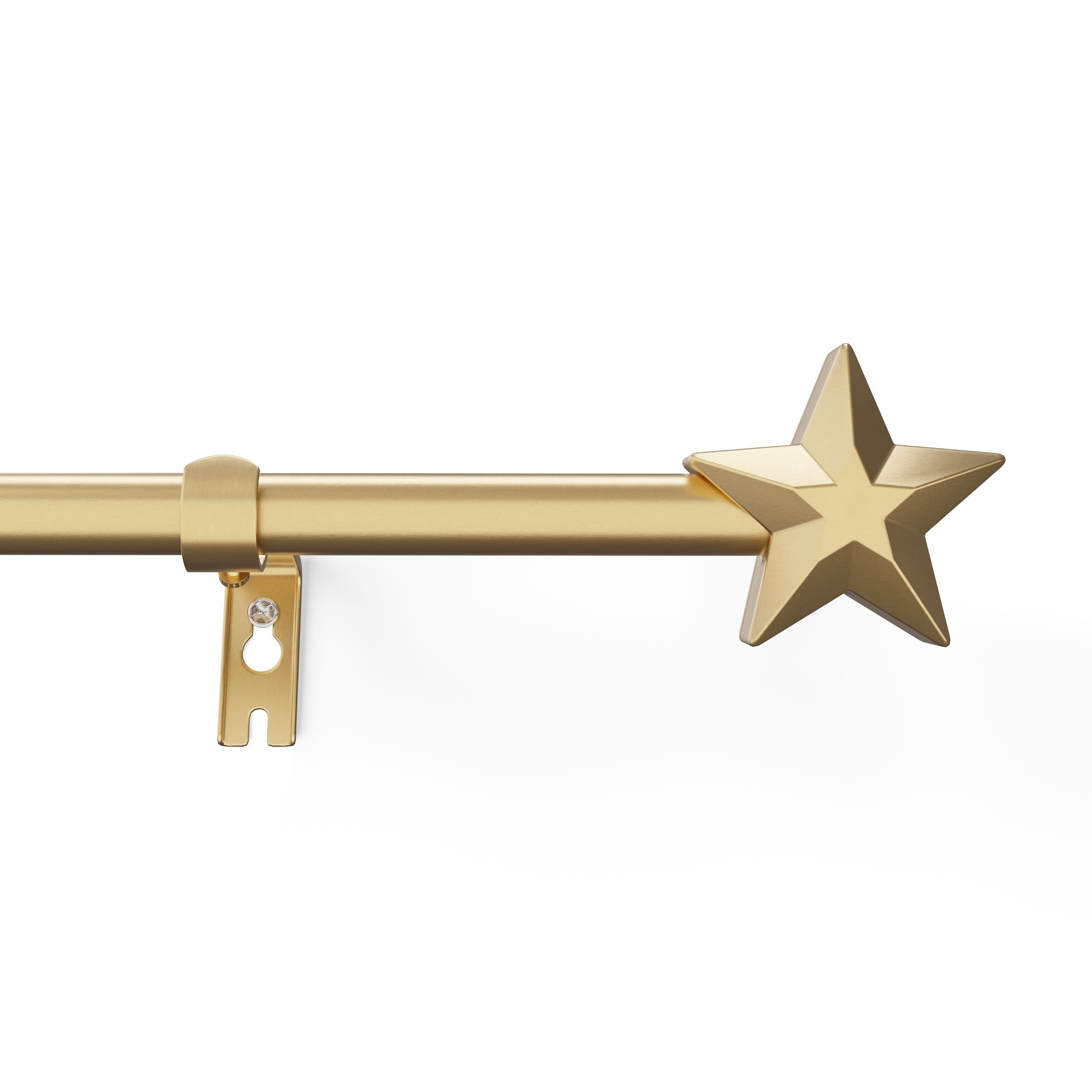 Mainstays Kids 3/4" Gold Star Adjustable Single Curtain Rod, 48"-84"