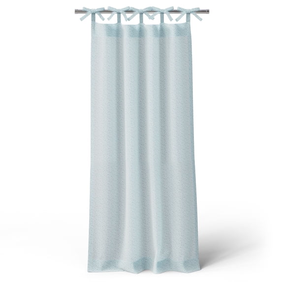 Mainstays Kids Aqua Blue Dotted Light Filtering Tie Top Single Curtain Panel, 38" W x 63" L
