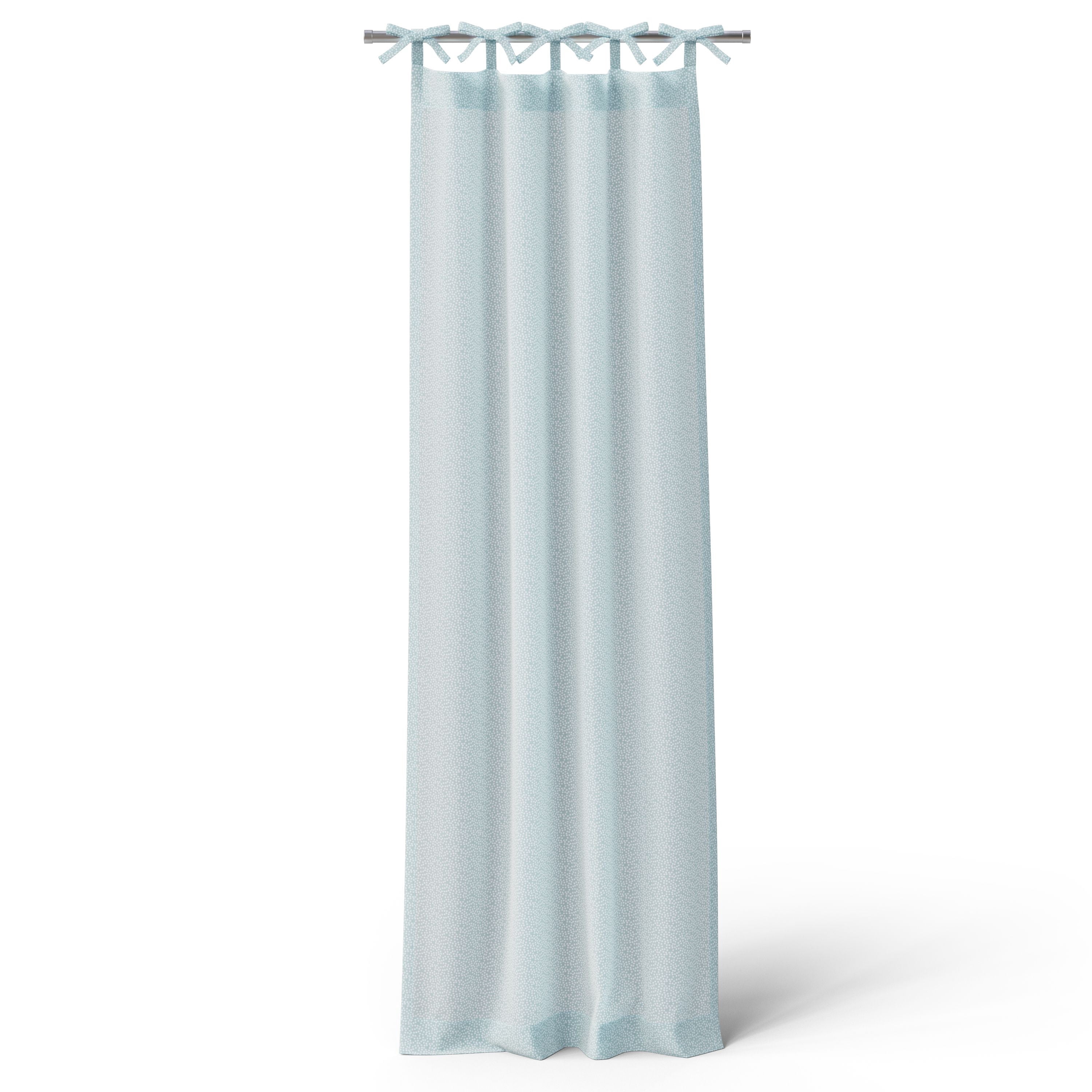 Mainstays Kids Aqua Blue Dotted Light Filtering Tie Top Single Curtain Panel, 38" W x 84" L