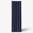 thumbnail image 1 of Mainstays Kids Dark Navy Solid Ribbed Corduroy Blackout Rod Pocket with Back Tabs Single Curtain Panel, Set of 1, 38" W x 84" L, 1 of 6