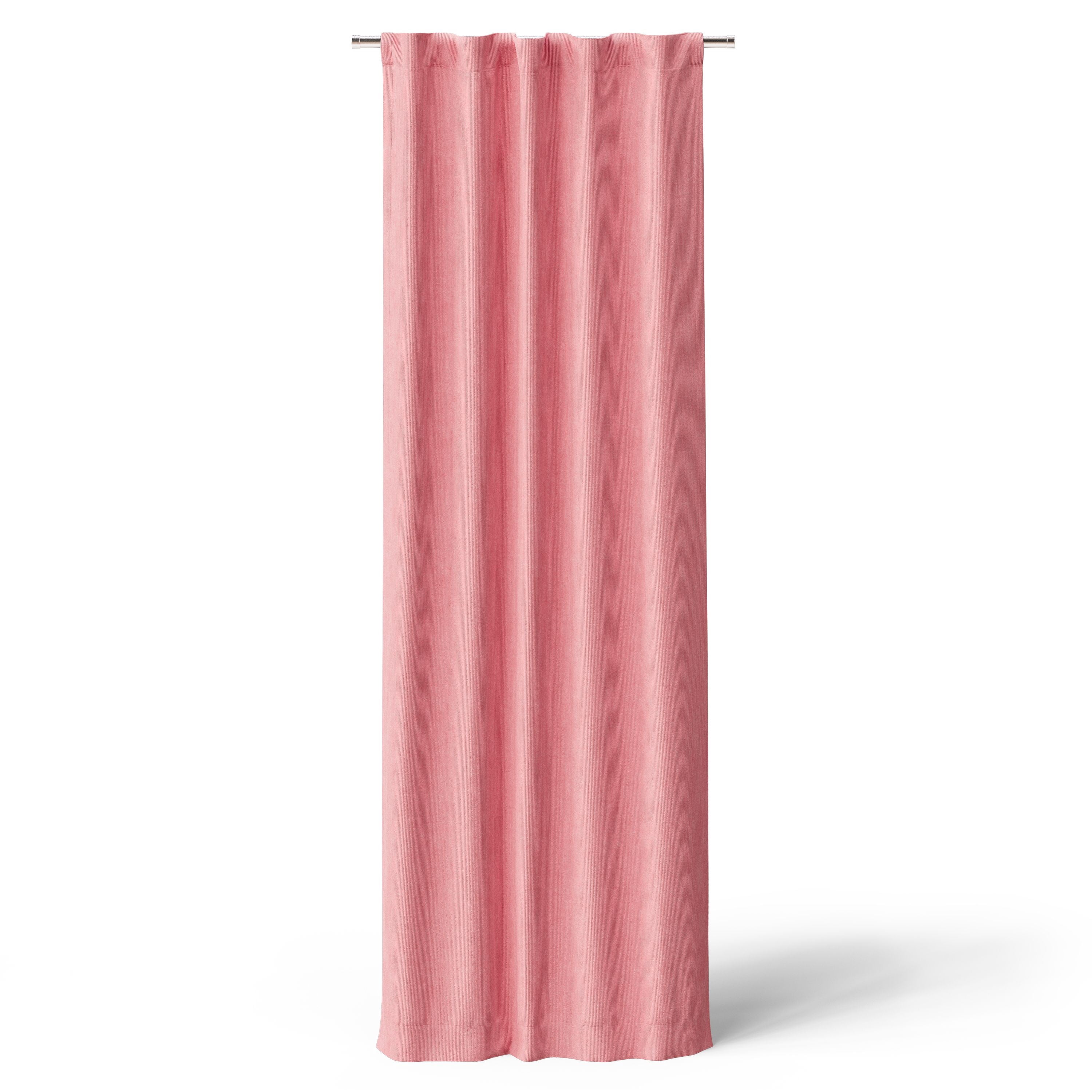 Mainstays Kids Pink Ribbed Corduroy Blackout Single Curtain Panel, Rod Pocket with Back Tabs, 38 in x 84 in