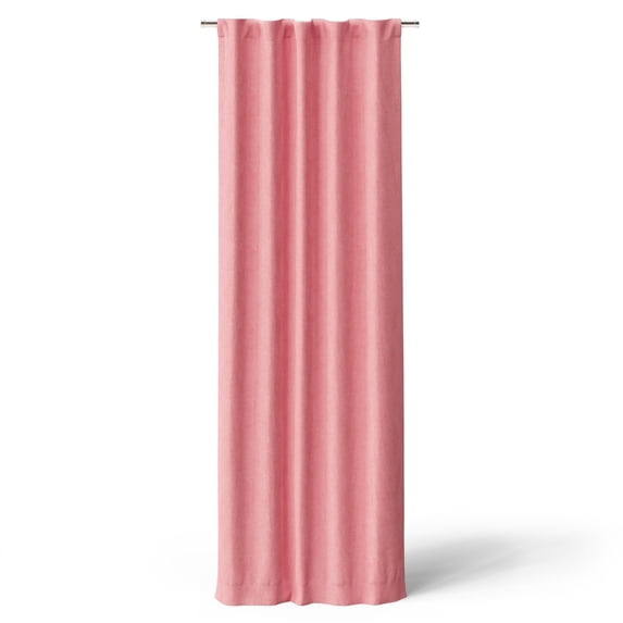 Mainstays Kids Pink Solid Ribbed Corduroy Blackout Rod Pocket with Back Tabs Single Curtain Panel, Set of 1, 38" W x 84" L