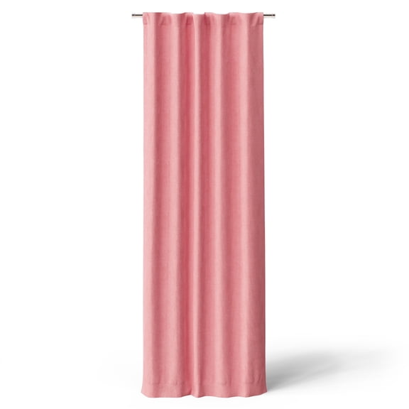 Mainstays Kids Pink Solid Ribbed Corduroy Blackout Rod Pocket with Back Tabs Single Curtain Panel, Set of 1, 38" W x 84" L