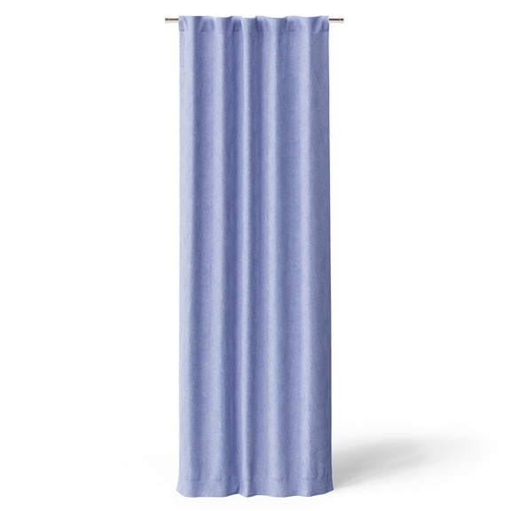 Mainstays Kids Spring Periwinkle Light Purple Solid Ribbed Corduroy Blackout Rod Pocket with Back Tabs Single Curtain Panel, Set of 1, 38" W x 84" L
