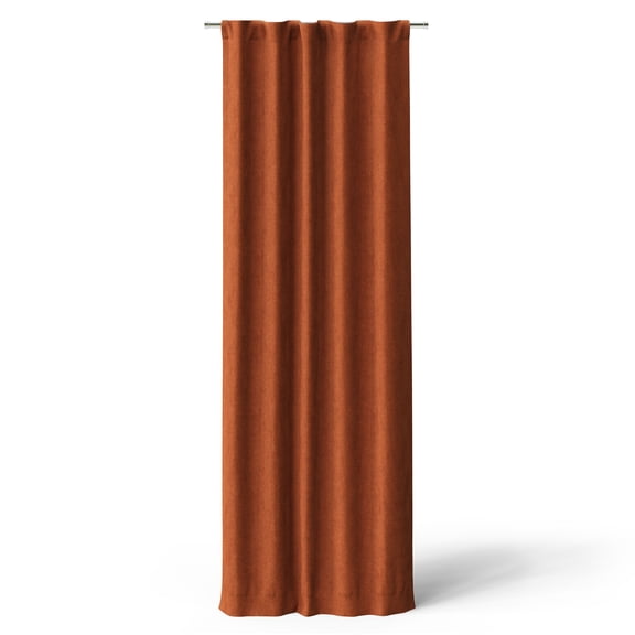 Mainstays Kids Orange Solid Ribbed Corduroy Blackout Rod Pocket with Back Tabs Single Curtain Panel, Set of 1, 38" W x 84" L
