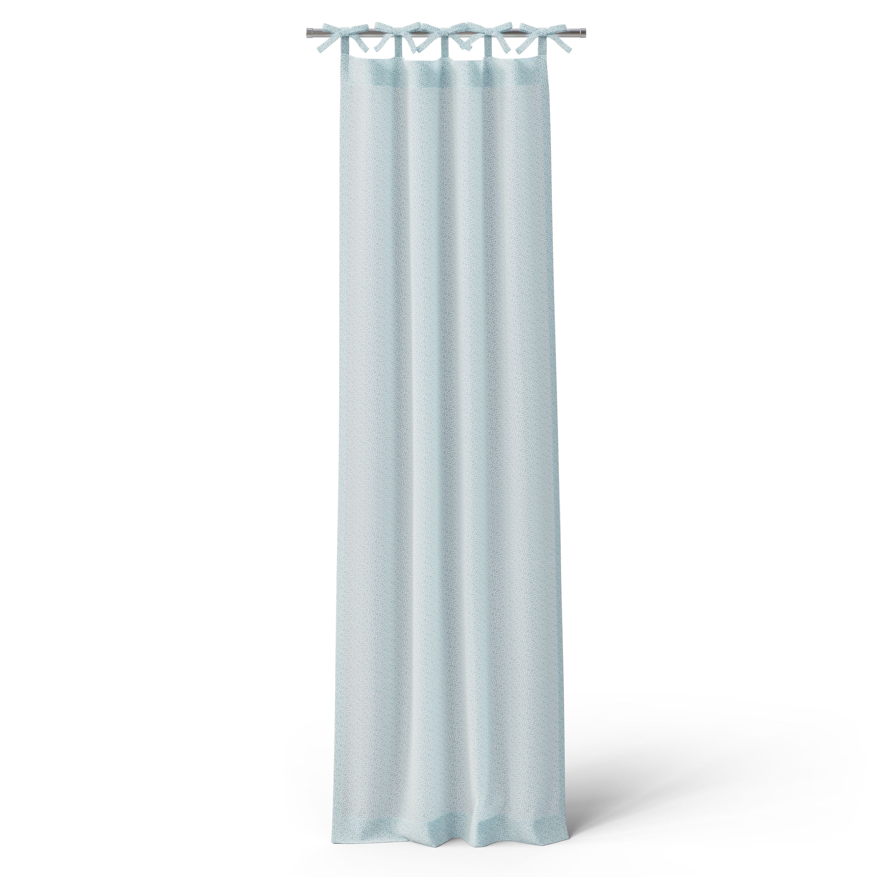 Mainstays Kids Aqua Blue Dotted Light Filtering Tie Top Single Curtain Panel, 38 in W x 95 in L