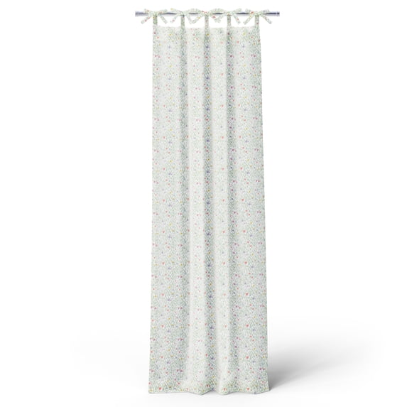Mainstays Kids Meadow Print Light Filtering Tie Top Single Curtain Panel, 38" W x 95" L