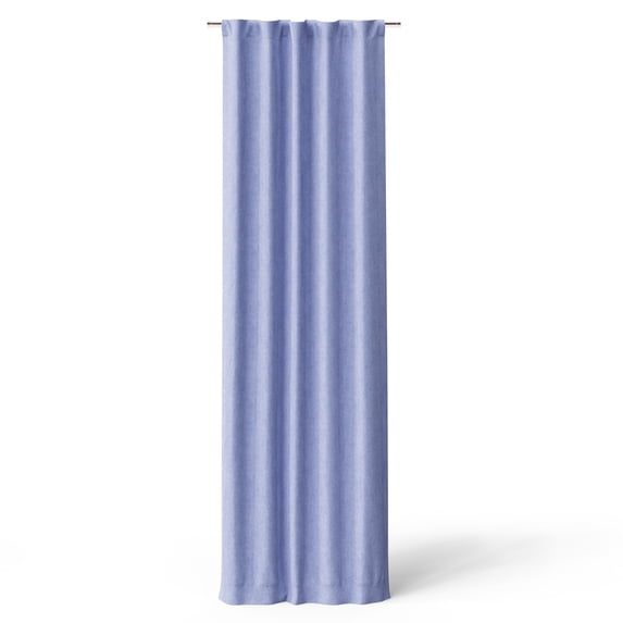 Mainstays Kids Spring Periwinkle Light Purple Solid Ribbed Corduroy Blackout Rod Pocket with Back Tabs Single Curtain Panel, Set of 1, 38" W x 95" L