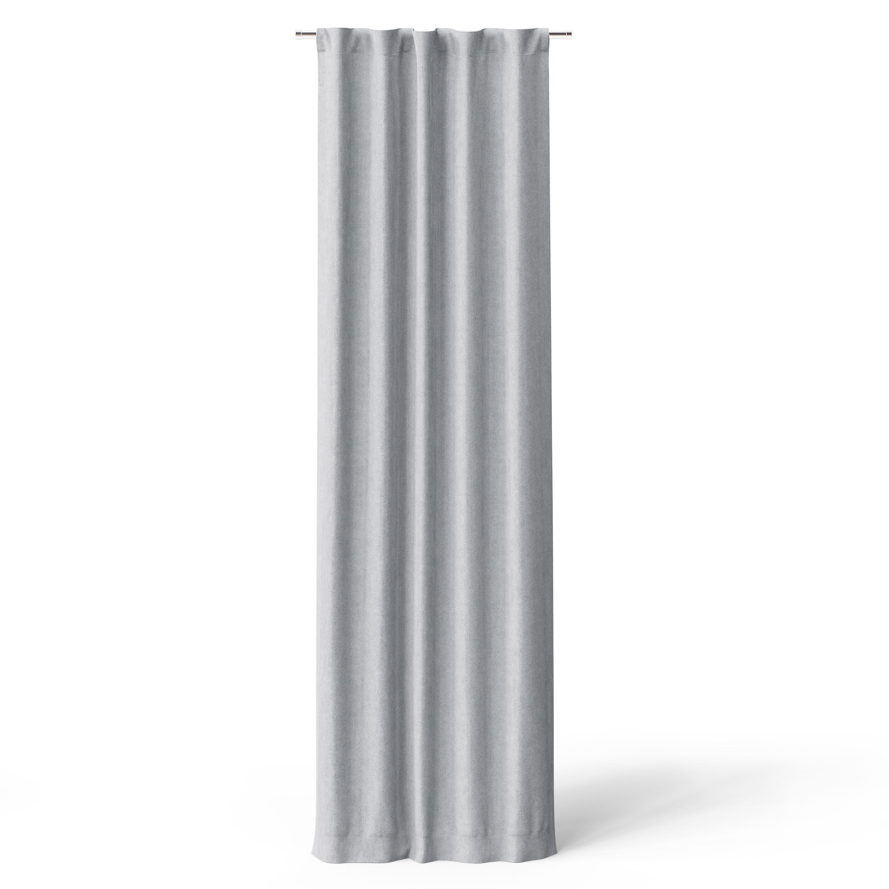 Mainstays Kids Soft Silver Ribbed Corduroy 100% Blackout Curtain Panel, Rod Pocket with Back Tabs, 38 in x 95 in, 1 Panel