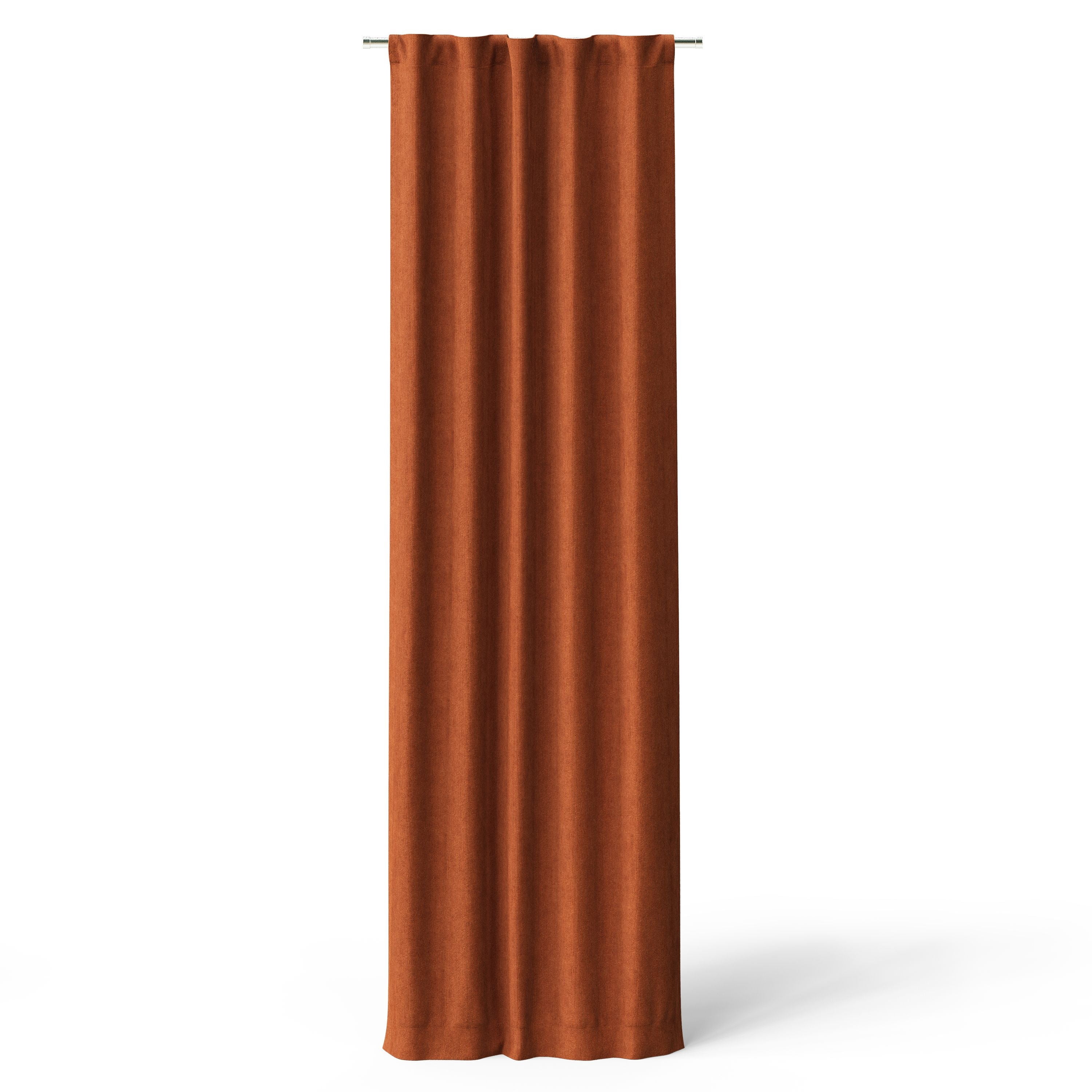 Mainstays Kids Orange Solid Ribbed Corduroy Blackout Rod Pocket with Back Tabs Single Curtain Panel, Set of 1, 38" W x 95" L