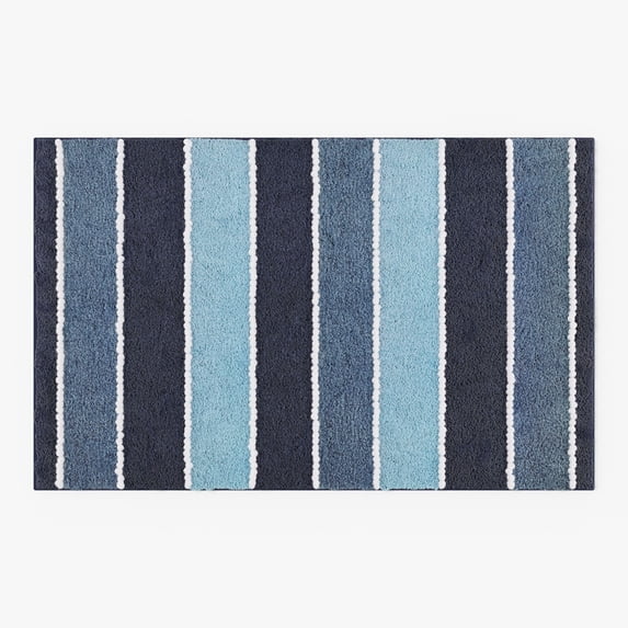 Mainstays Kids Blue Stripe Bath Rug, 32" x 20"
