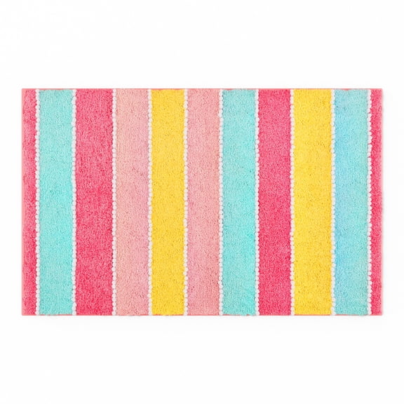 Mainstays Kids Rainbow Stripe Bath Rug, 32" x 20"