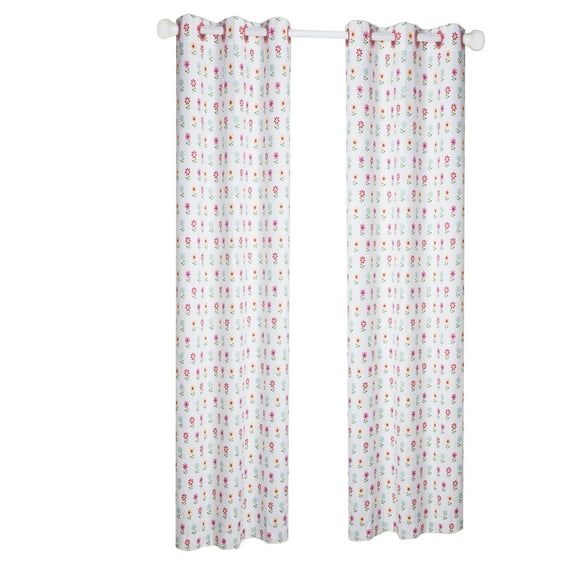 Mainstays Kids Colorful Flower Room Darkening Coordinating Window Curtain