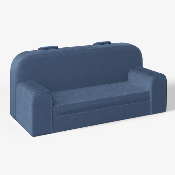 Mainstays Kids Compressed Oversized Faux Fur Couch, Blue