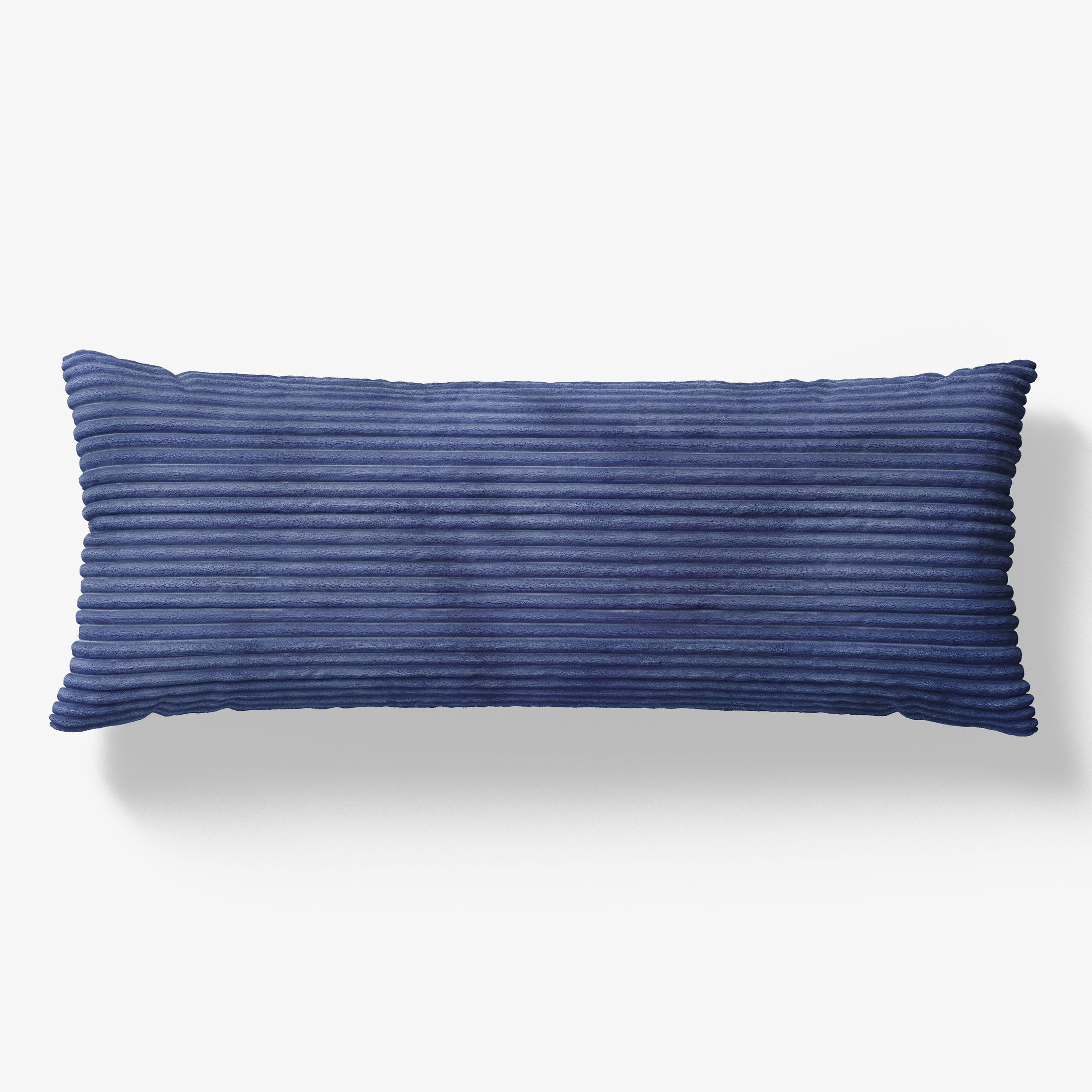 Mainstays Kids Body Pillow with Plush Ribbed Corduroy Removable Cover, 48" x 20", Dark Blue