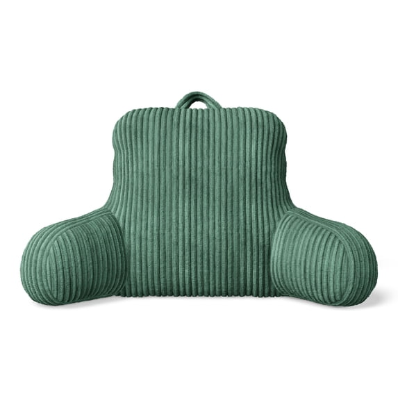 Mainstays Kids Ribbed Corduroy Plush Backrest Pillow, Dark Green, 33" x 13" x 25"