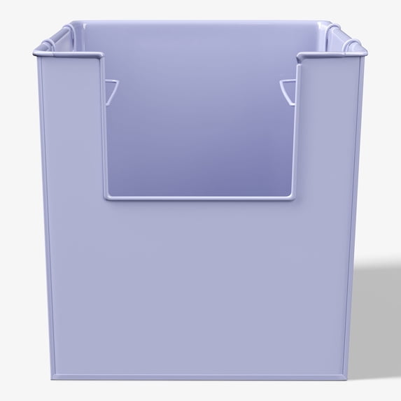 Mainstays Kids Medium Light Purple Stacking Open-Front Metal Storage Basket with Handles