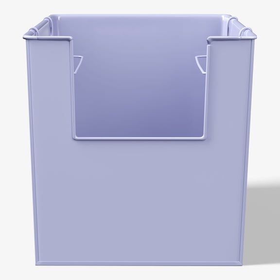Mainstays Kids Medium Light Purple Stacking Open-Front Metal Storage Basket with Handles