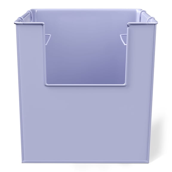 Mainstays Kids Medium Light Purple Stacking Open-Front Metal Storage Basket with Handles