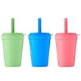 thumbnail image 1 of Mainstays Kids Multicolor 15 oz Plastic Tumblers, Set of 3, 1 of 8