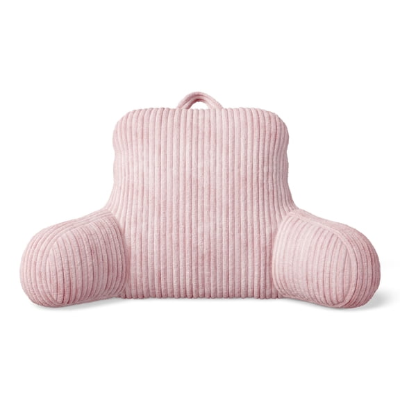 Mainstays Kids Ribbed Corduroy Plush Backrest Pillow, Light Pink, 33" x 13" x 25"