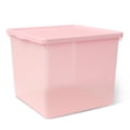thumbnail image 1 of Mainstays Kids Large Plastic Storage Bin with Lid, Pink, 1 of 7