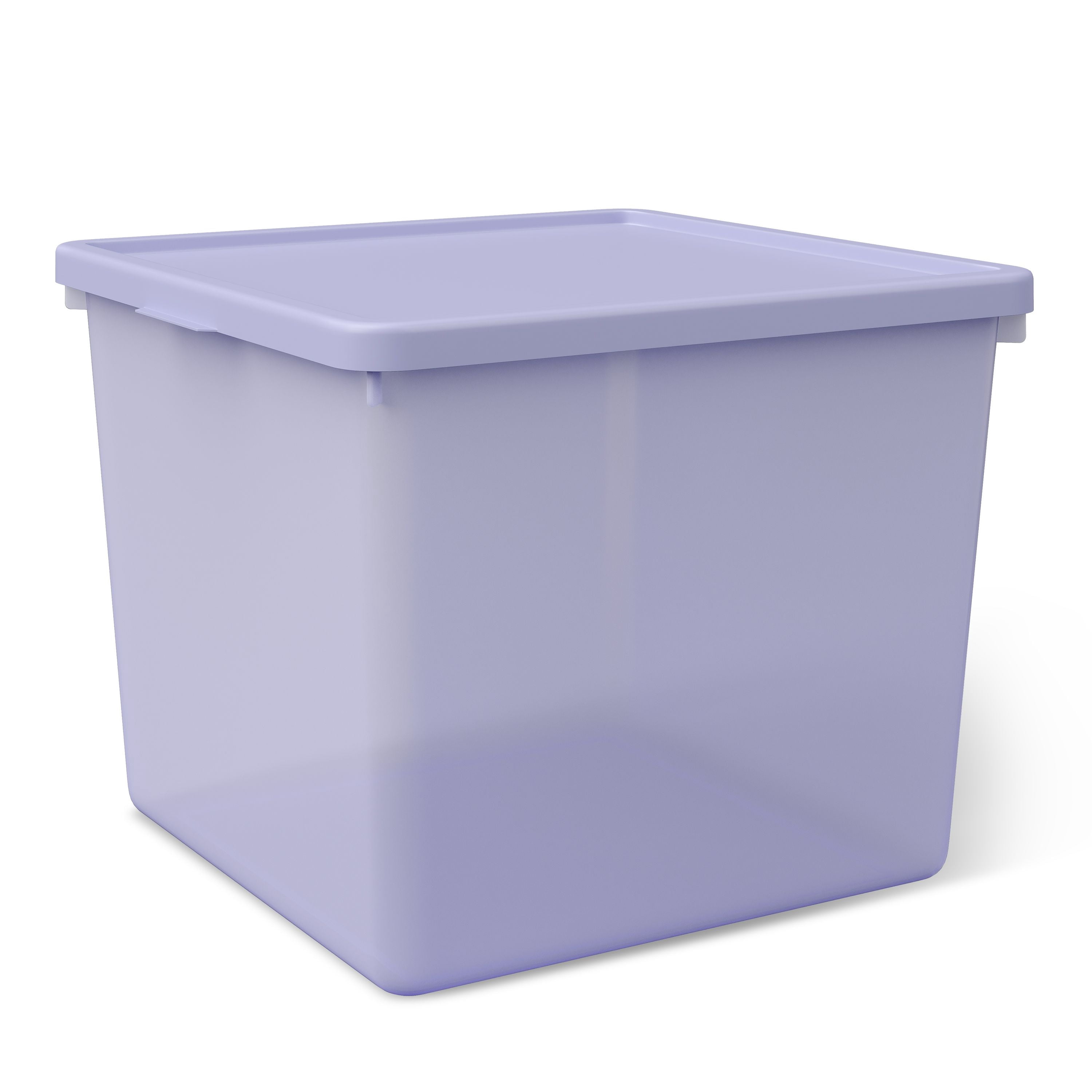 Mainstays Kids Purple Large Plastic Storage Bin with Lid