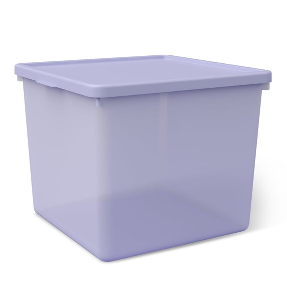 Mainstays Kids Purple Large Plastic Storage Bin with Lid