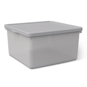 Mainstays Kids Medium Gray Plastic Storage Bin with Lid