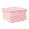 thumbnail image 1 of Mainstays Kids Pink Medium Plastic Storage Bin with Lid, 1 of 6