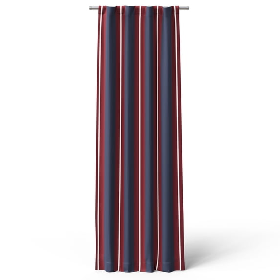 Mainstays Kids Red & Navy Blue Stripe 100% Blackout Curtain Panel, 38 x 84 in