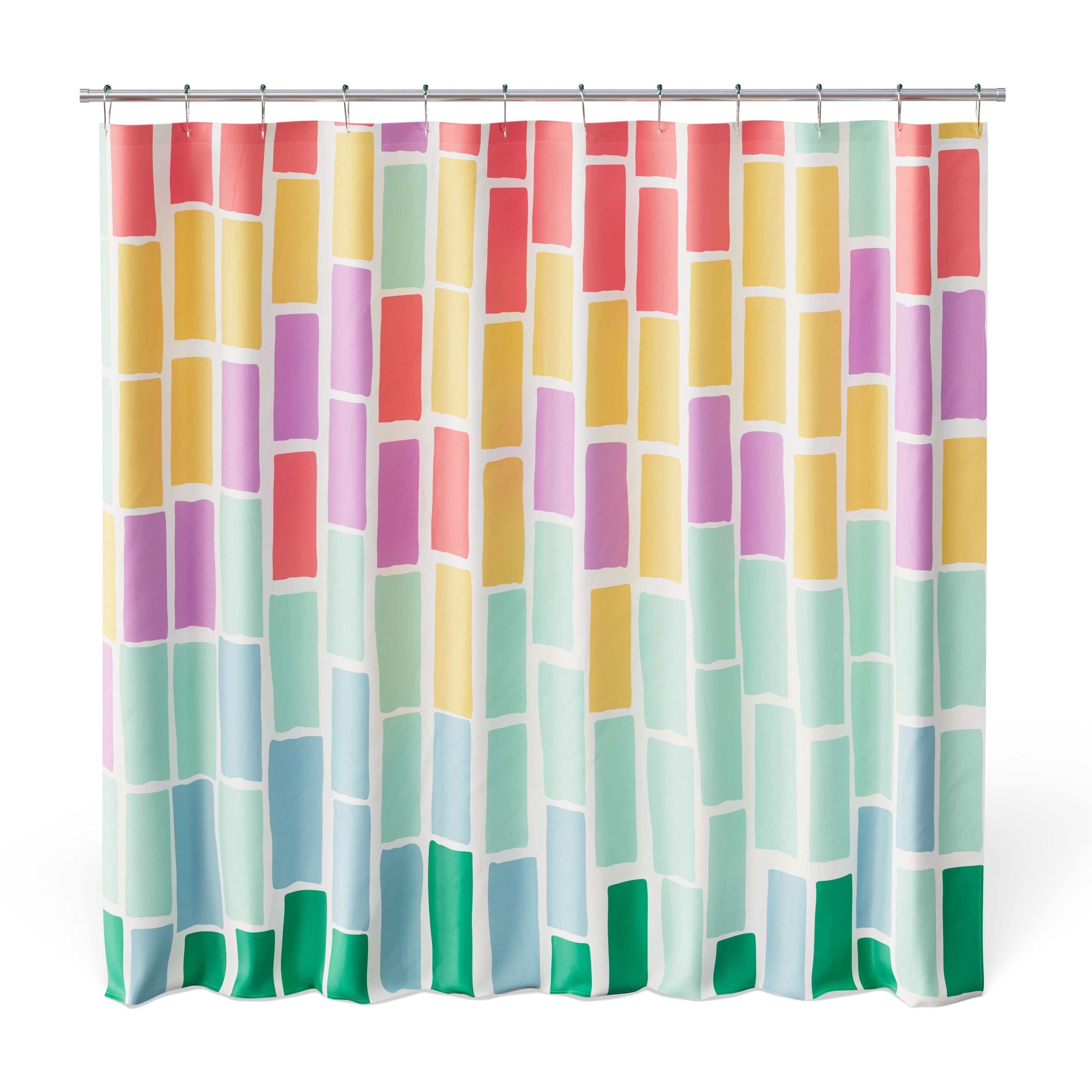 Mainstays Kids Fabric Shower Curtain with Hooks Set, Geo - Walmart.com