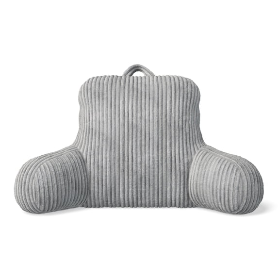 Mainstays Kids Ribbed Corduroy Plush Backrest Pillow, Gray, 33" x 13" x 25"
