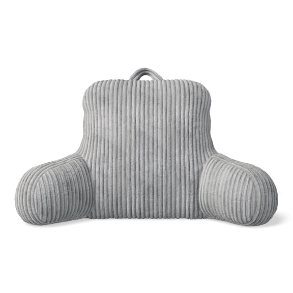 Mainstays Kids Ribbed Corduroy Plush Backrest Pillow, Gray, 33" x 13" x 25"