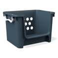 thumbnail image 1 of Mainstays Kids Large Blue Stackable Plastic Open-Front Toy Storage Basket with Handles, 1 of 7