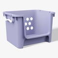 thumbnail image 1 of Mainstays Kids Large Purple Stackable Plastic Open-Front Toy Storage Basket with Handles, 1 of 7